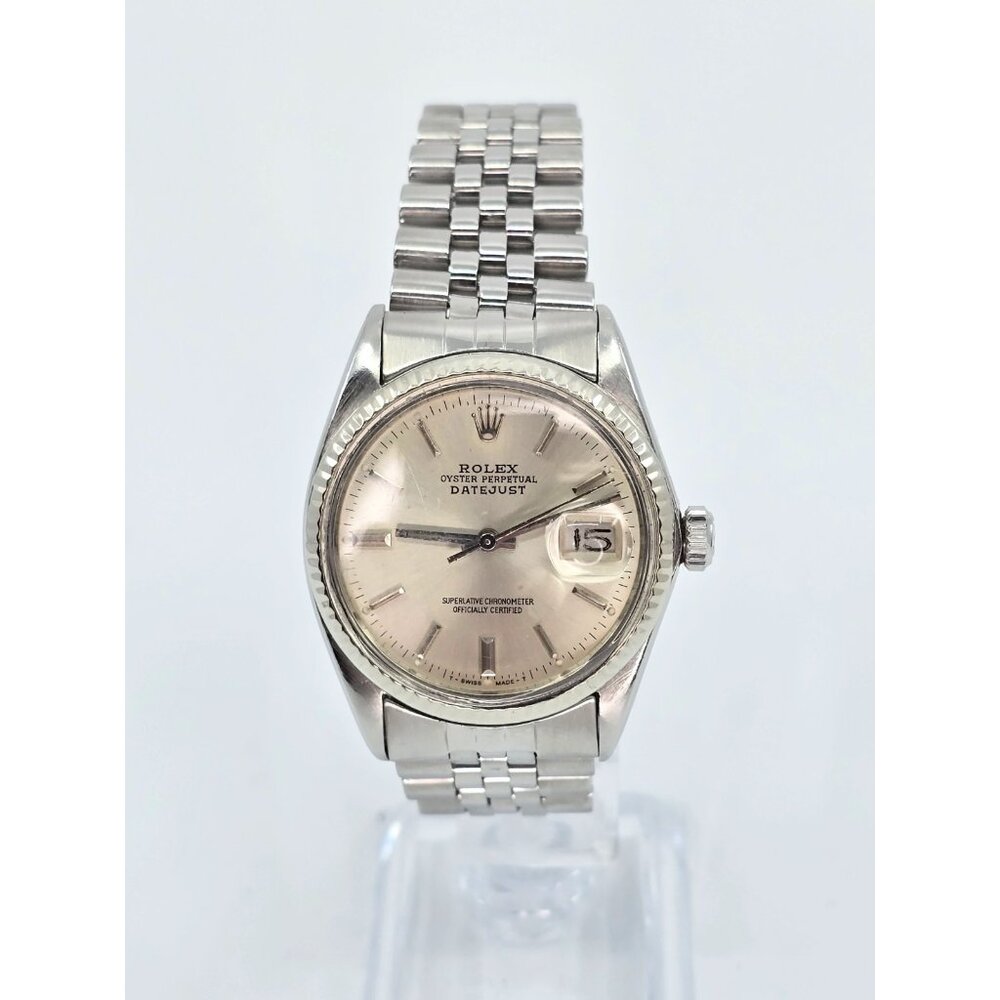 1979 Rolex Datejust 16014 Silver Dial 36mm Jubilee Fluted Bezel Quickset Watch